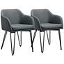 Zuo Braxton Vintage Gray Faux Leather Dining Chairs Set of 2
