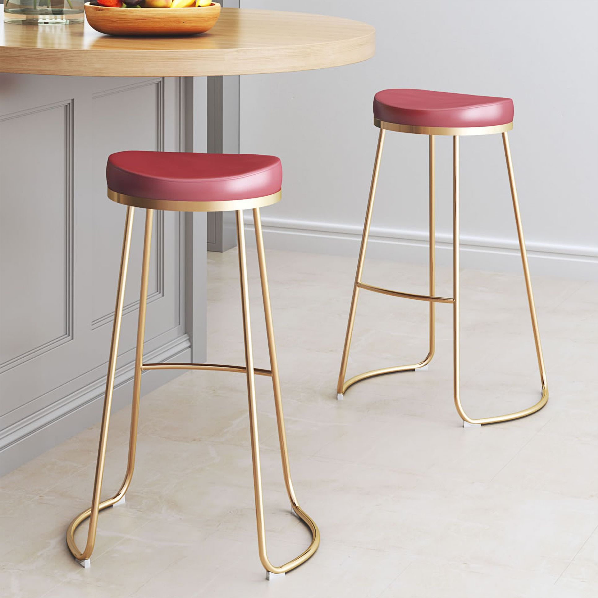 Burgundy swivel store bar stools