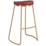 Zuo Bree 30 1/2" Burgundy Faux Leather Modern Bar Stools Set of 2 in scene