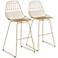 Zuo Brody 29 1/4" Gold Bar Stools Set of 2