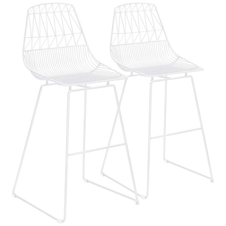 Image 1 Zuo Brody 29 1/4" White Bar Stools Set of 2