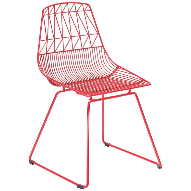 Image 1 Zuo Brody Red Indoor-Outdoor Dining Chair