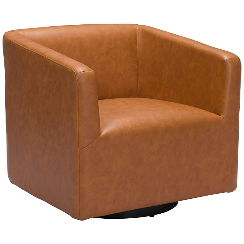 Image 2 Zuo Brooks Brown Faux Leather Accent Chair