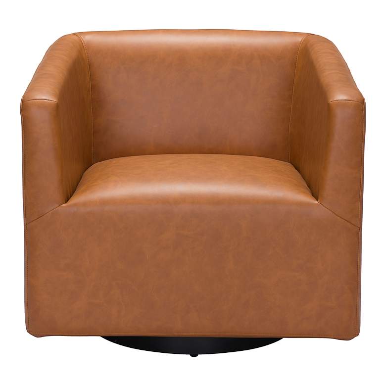 Image 7 Zuo Brooks Brown Faux Leather Accent Chair more views