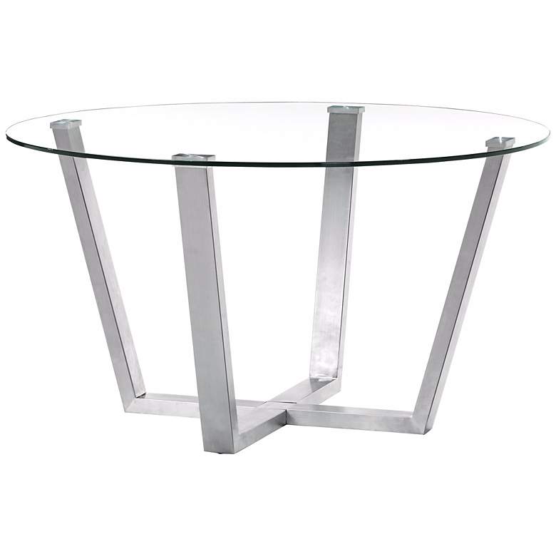 Image 1 Zuo Brush Clear Glass Modern Dining Table