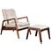 Zuo Bully Beige Fabric Lounge Chair and Ottoman Set