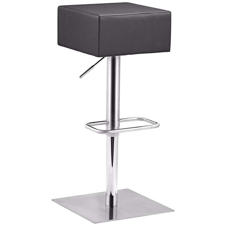 Image 1 Zuo Butcher Black Adjustable Height Bar or Counter Stool