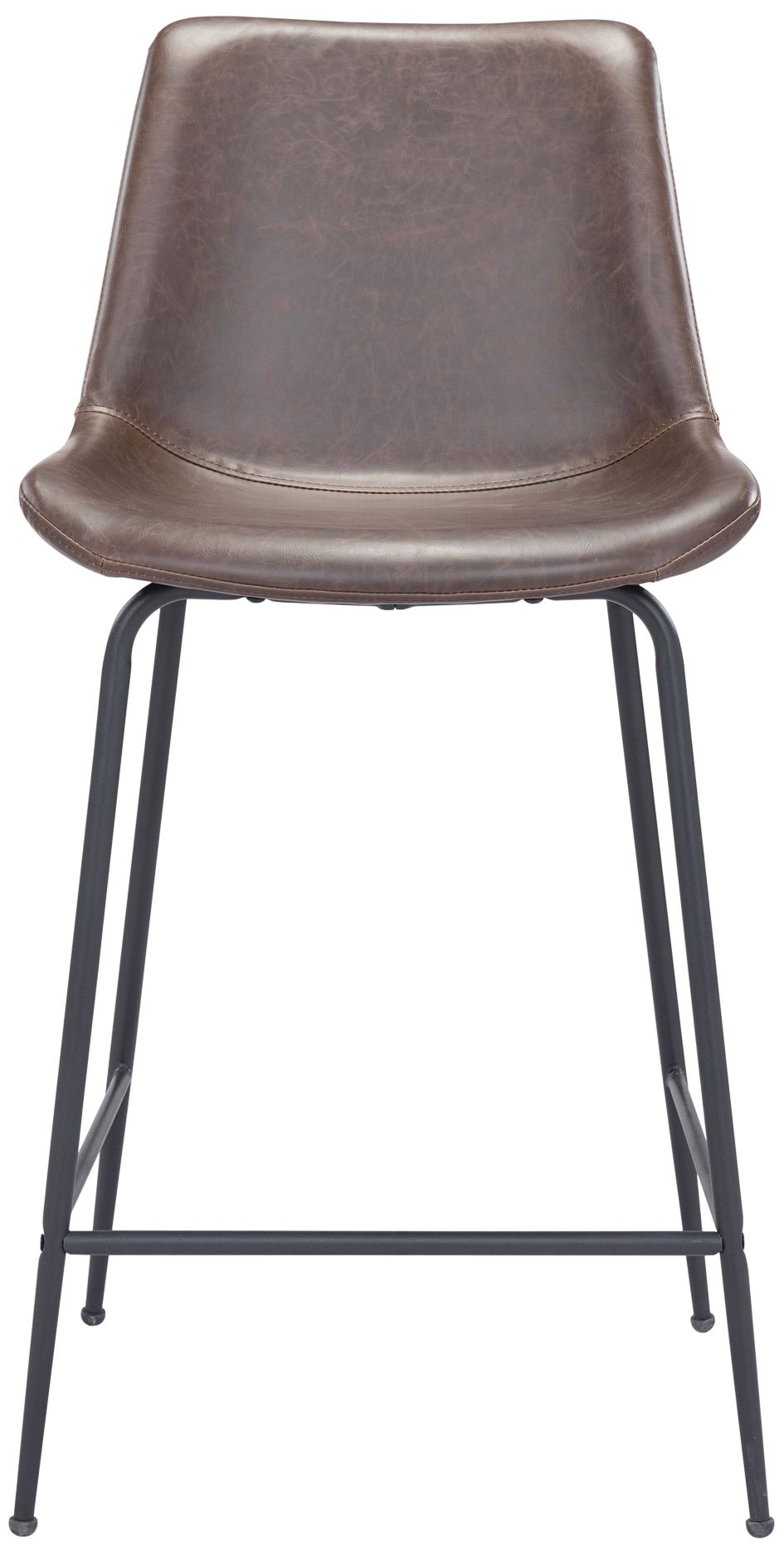 Zuo Byron 26 1/2" Brown Fabric Counter Height Modern Bar Stool