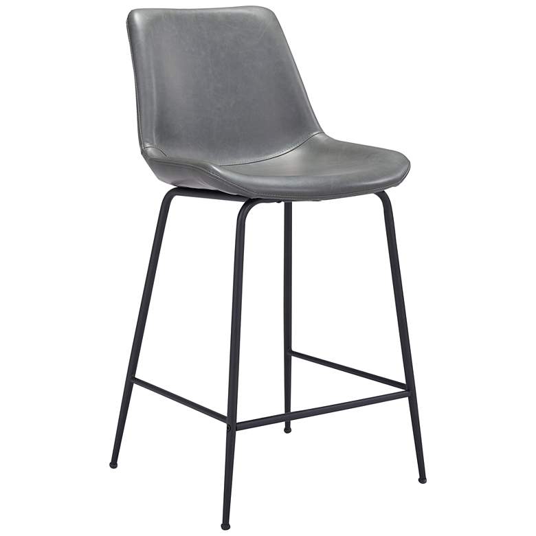 Image 2 Zuo Byron 26 1/2" Gray Fabric Counter Height Modern Bar Stool