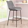 1_Zuo Byron 26 1/2" Gray Fabric Counter Height Modern Bar Stool