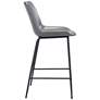 5_Zuo Byron 26 1/2" Gray Fabric Counter Height Modern Bar Stool more views