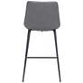 6_Zuo Byron 26 1/2" Gray Fabric Counter Height Modern Bar Stool more views