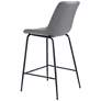 7_Zuo Byron 26 1/2" Gray Fabric Counter Height Modern Bar Stool more views