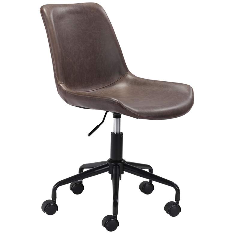 Image 1 Zuo Byron Brown Adjustable Swivel Modern Office Chair