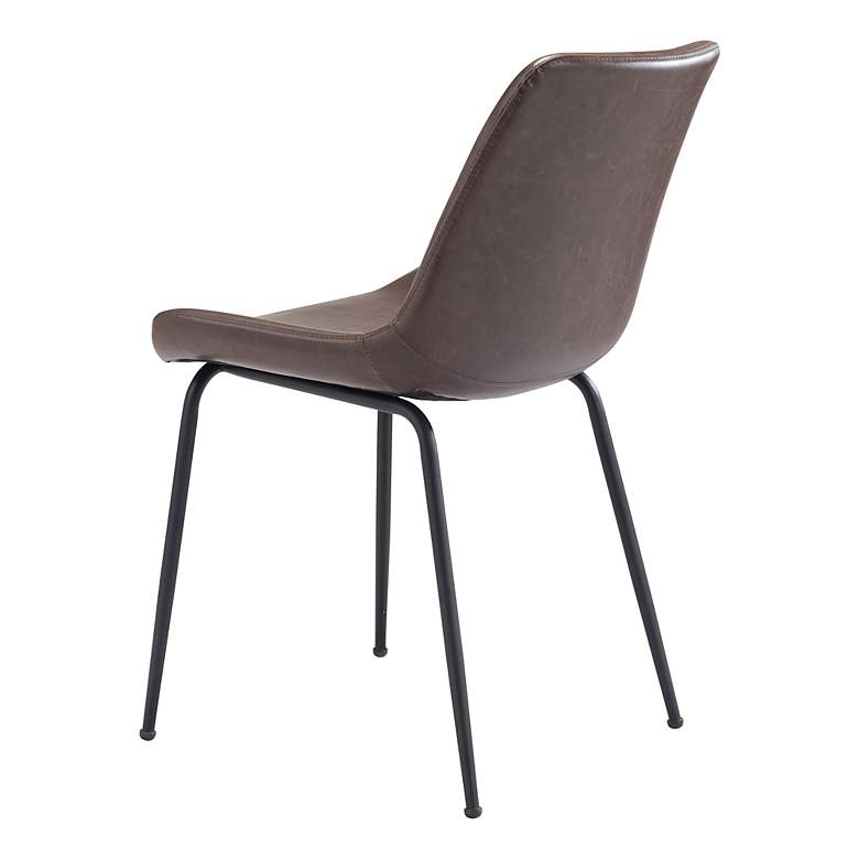 Image 6 Zuo Byron Brown Faux Leather Dining Chairs Set of 2 more views