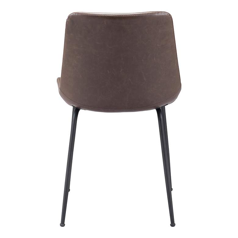 Image 7 Zuo Byron Brown Faux Leather Dining Chairs Set of 2 more views