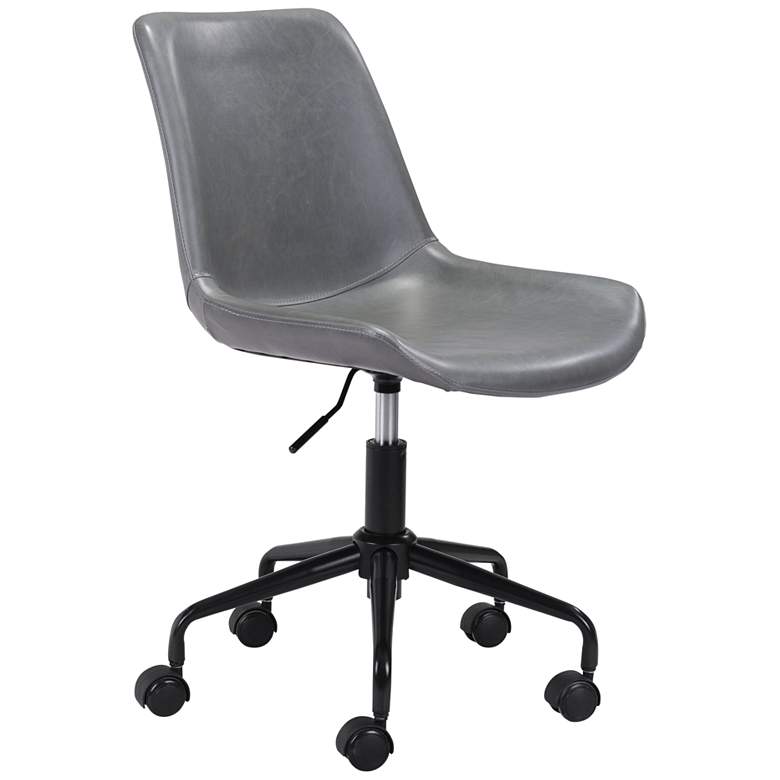 Image 1 Zuo Byron Gray Adjustable Swivel Office Chair