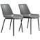 Zuo Byron Gray Faux Leather Dining Chairs Set of 2