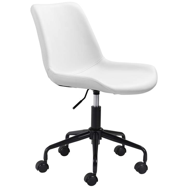 Image 1 Zuo Byron White Adjustable Swivel Modern Office Chair