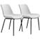 Zuo Byron White Faux Leather Dining Chairs Set of 2