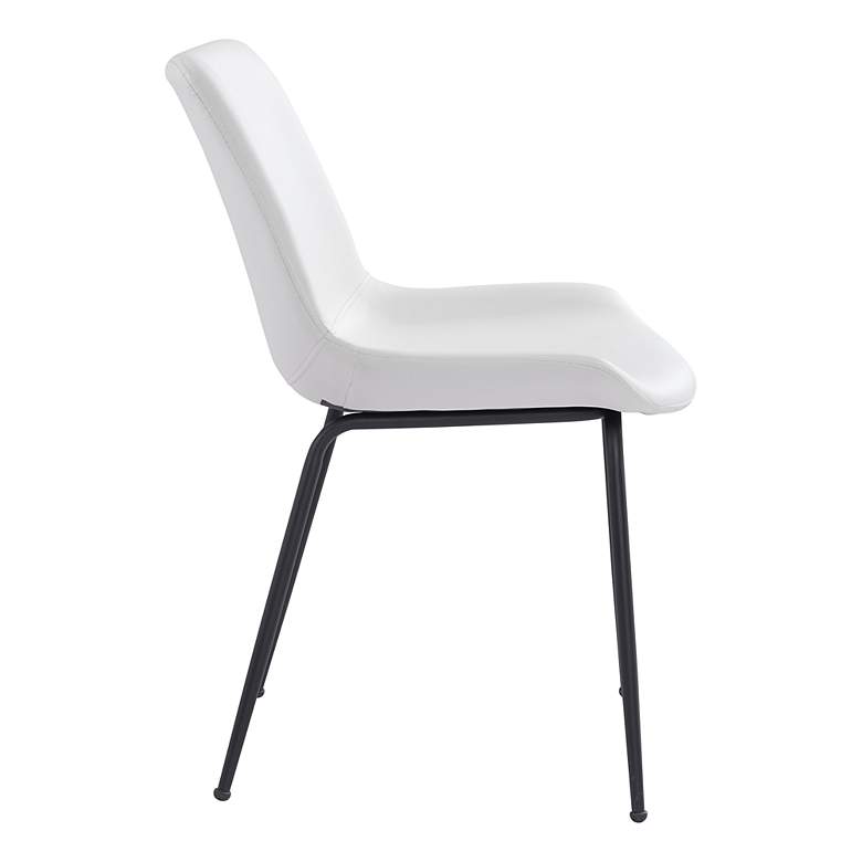 Image 4 Zuo Byron White Faux Leather Dining Chairs Set of 2 more views