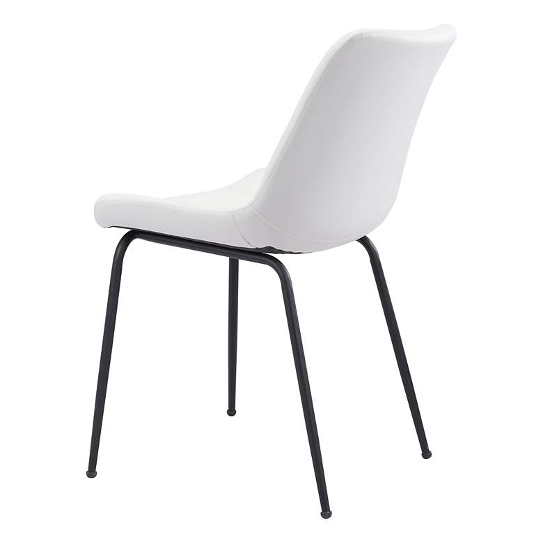 Image 6 Zuo Byron White Faux Leather Dining Chairs Set of 2 more views