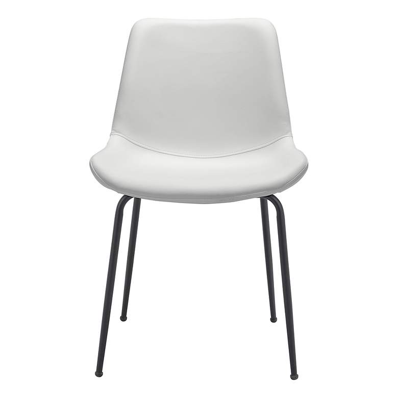 Image 7 Zuo Byron White Faux Leather Dining Chairs Set of 2 more views