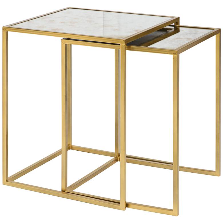 Image 1 Zuo Calais 18 inch Wide Brass Finish Nesting Tables - Set of 2