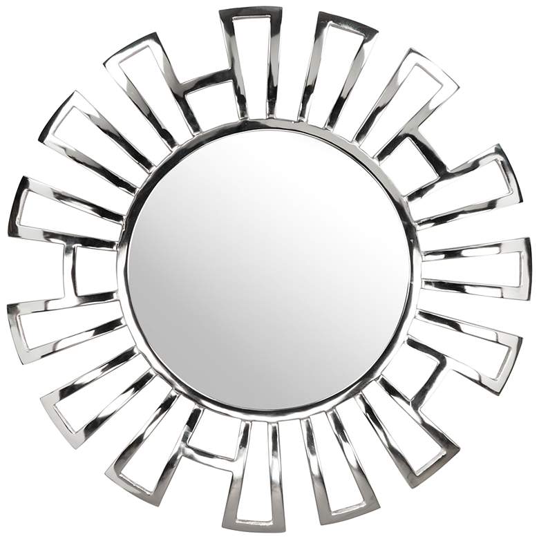 Zuo Calmar Silver 30 1/4&quot; Round Decorative Wall Mirror