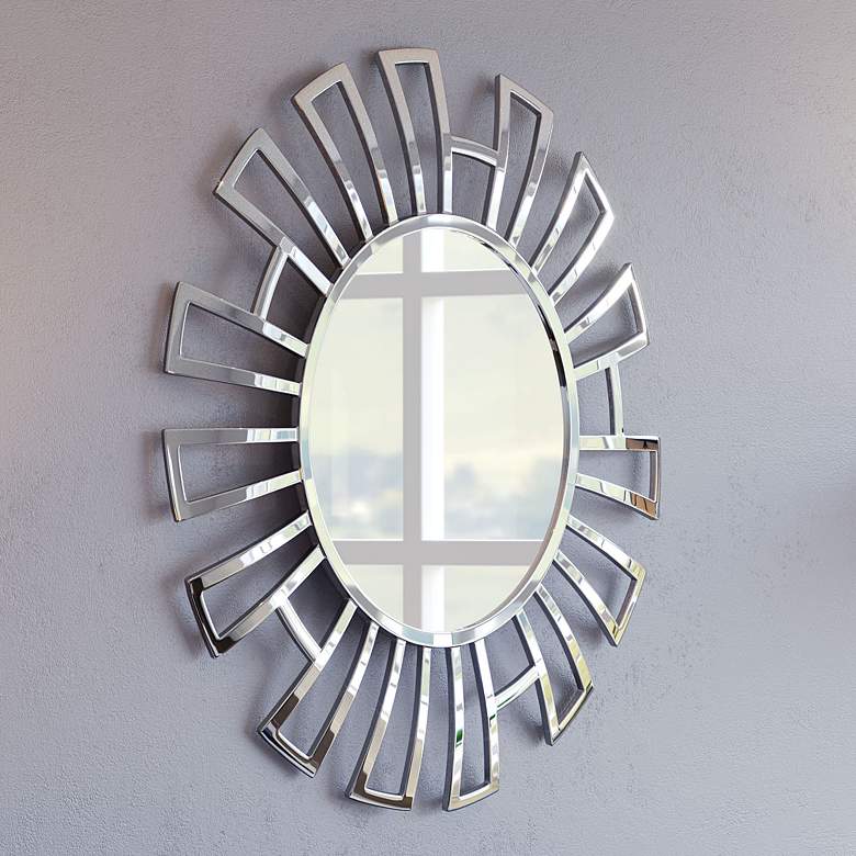 Image 1 Zuo Calmar Silver 30 1/4" Round Decorative Wall Mirror