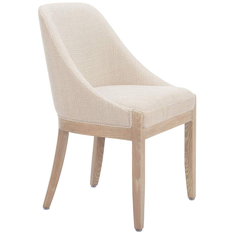Image 1 Zuo Calmo 21" Wide Beige Fabric Modern Dining Chair