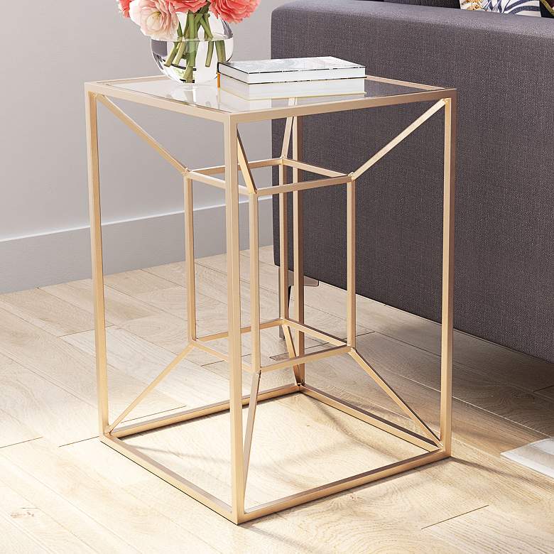 Image 1 Zuo Canyon 16 inch Wide Gold Side Table