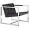 Zuo Carbon Black Leatherette and Chrome Modern Accent Chair