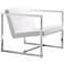 Zuo Carbon White Leatherette and Chrome Modern Accent Chair