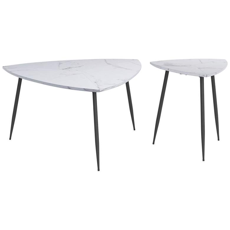 Image 1 Zuo Cavaldos White and Black Accent Tables Set of 2