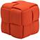 Zuo Checks Orange Fabric Modern Cube Ottoman