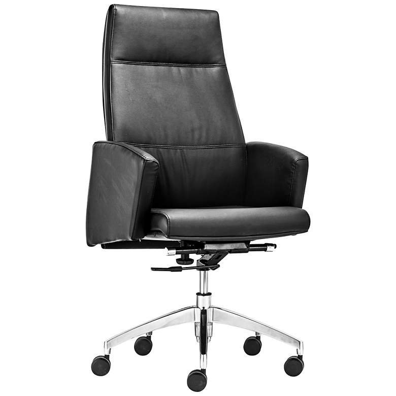 Image 1 Zuo Chieftain Adjustable Black Leatherette Office Chair