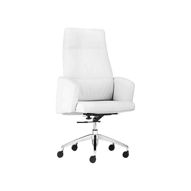 Image 1 Zuo Chieftain Adjustable White Leatherette Office Chair