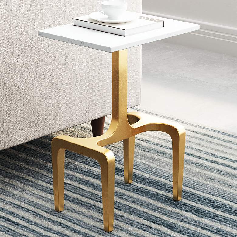 Image 1 Zuo Clement 18 inch Wide Gold Side Table