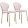 Zuo Clyde Pink Velvet Luxe Modern Dining Chairs Set of 2