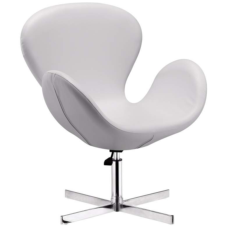 Image 1 Zuo Cobble White Swivel Chair