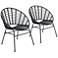 Zuo Cohen Black Weave Outdoor Modern Dining Chairs Set of 2