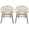 Zuo Cohen Natural Woven Modern Outdoor Chairs Set of 2