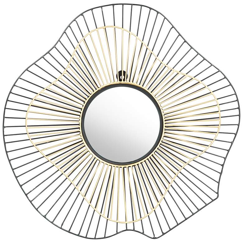 Image 2 Zuo Comet Gold Black 21 3/4 inch Round Decorative Wall Mirror
