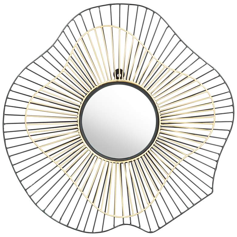 Image 2 Zuo Comet Gold Black 21 3/4" Round Decorative Wall Mirror
