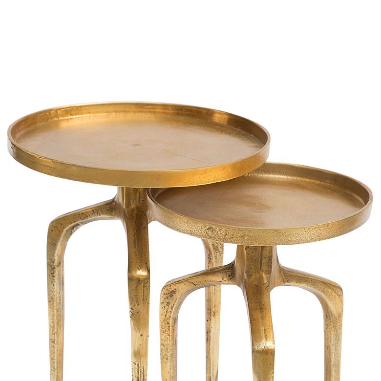 Image 4 Zuo Como Antique Gold Tripod Accent Modern Tables Set of 2 more views