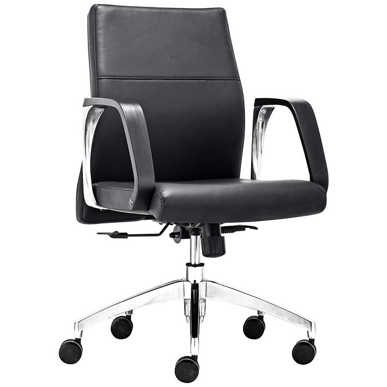 Image 1 Zuo Conductor Adjustable Black Low Back Office Chair
