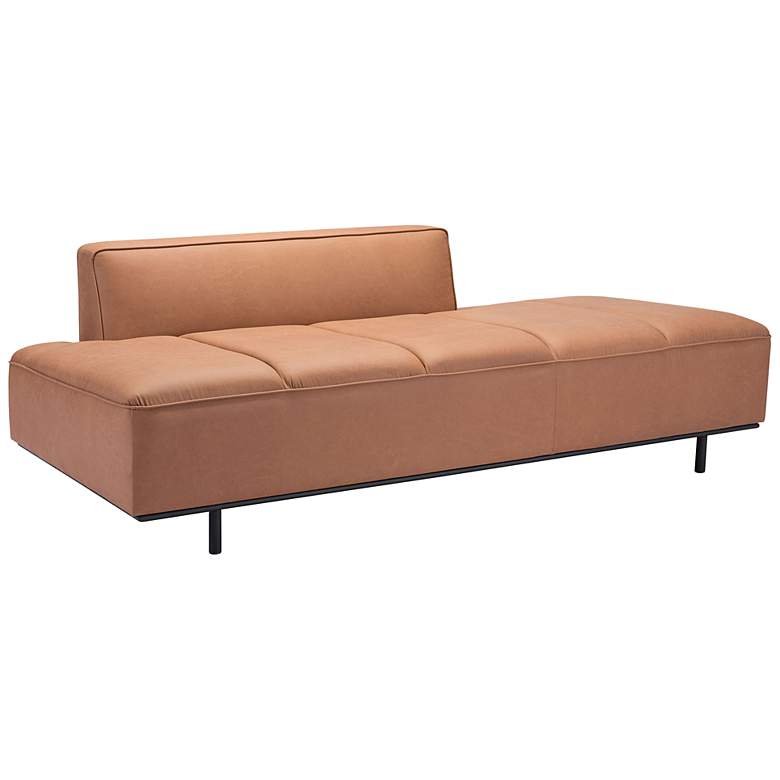 Image 2 Zuo Confection 79" Wide Brown Faux Leather Sofa