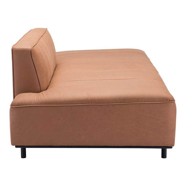 Image 5 Zuo Confection 79" Wide Brown Faux Leather Sofa more views