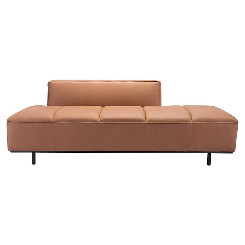 Image 6 Zuo Confection 79" Wide Brown Faux Leather Sofa more views
